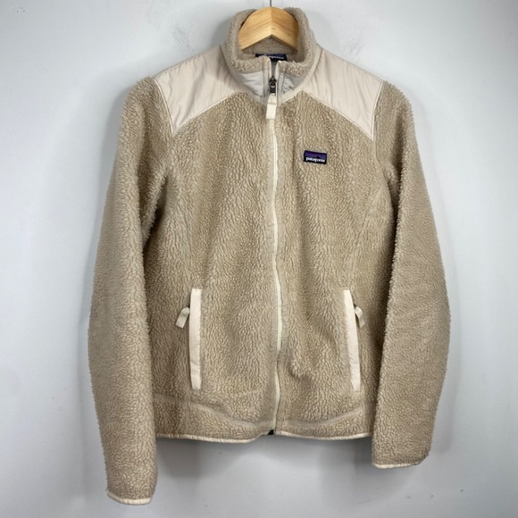 Patagonia Retro-X Full Zip Fleece Jacket M High Deep Pile Sherpa Cream Teddy - Picture 2 of 12